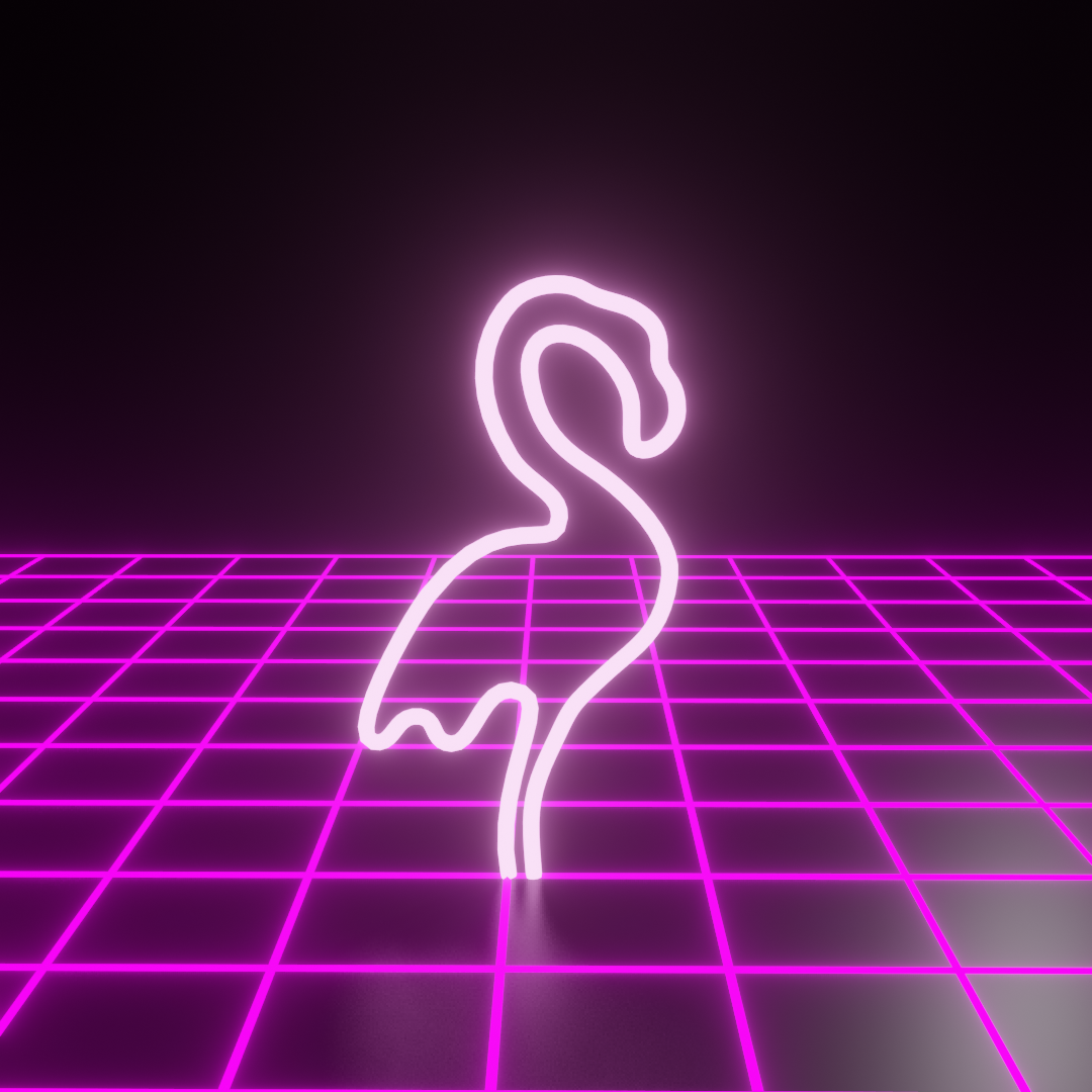 Retrowave Neon Flamingo 1 preview image 1